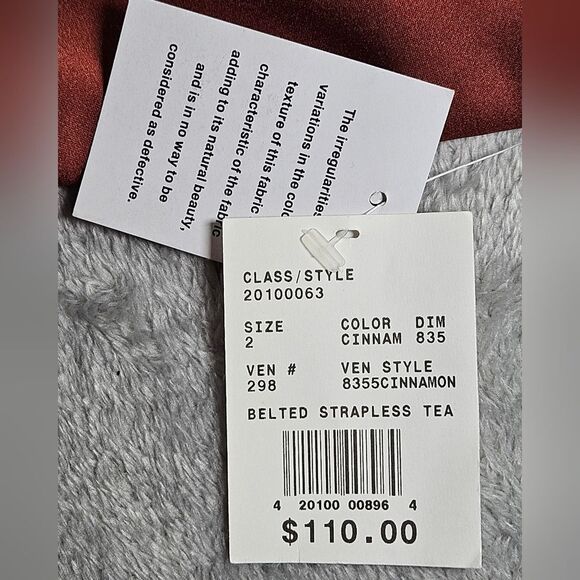 NWT David's Bridal Designer Michaelangelo Strapless Cinnamon Colored Dress Size2 - Picture 7 of 12